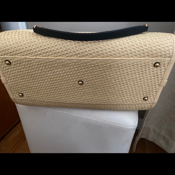 CHANEL Deauville Bag Beige Straw Calfskin Purse - Picture 6 of 10